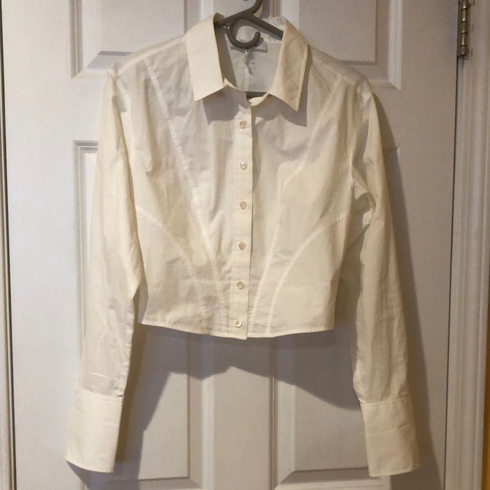 FRAME white button up top- organic cotton